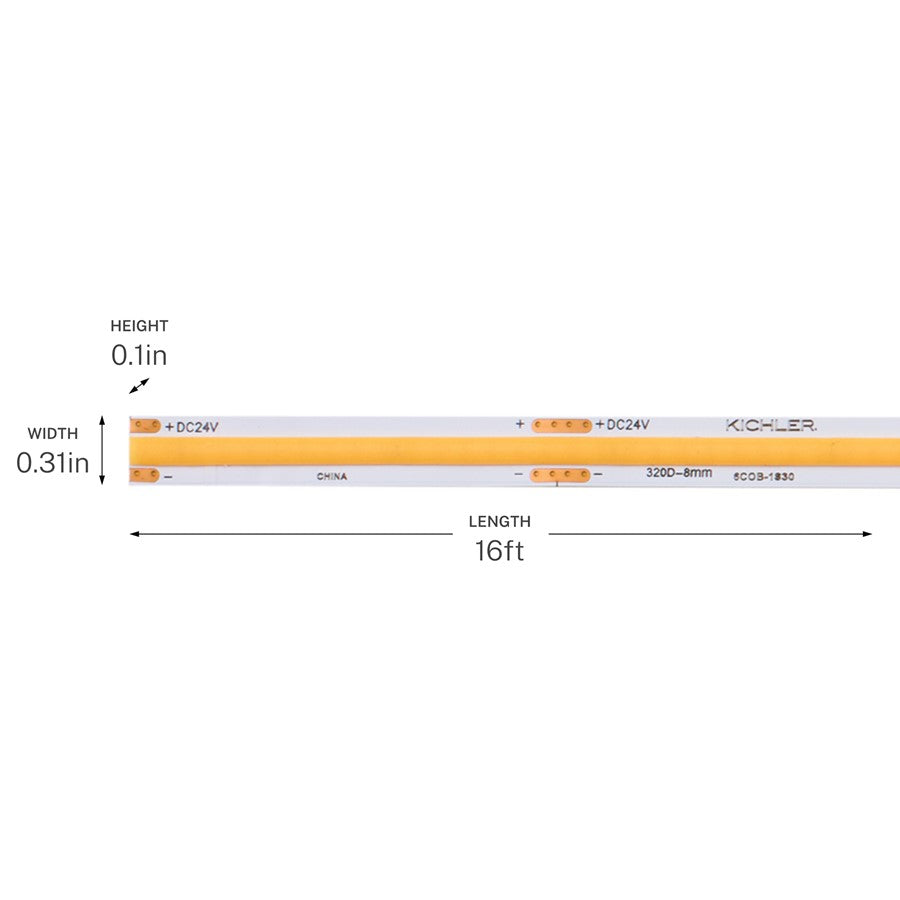 Kichler 6T Series 192in 1-Light Track Lighting | White Plastic | Dry Locations & Interior | 2700K Dimmable | Model 6COB116S27WH