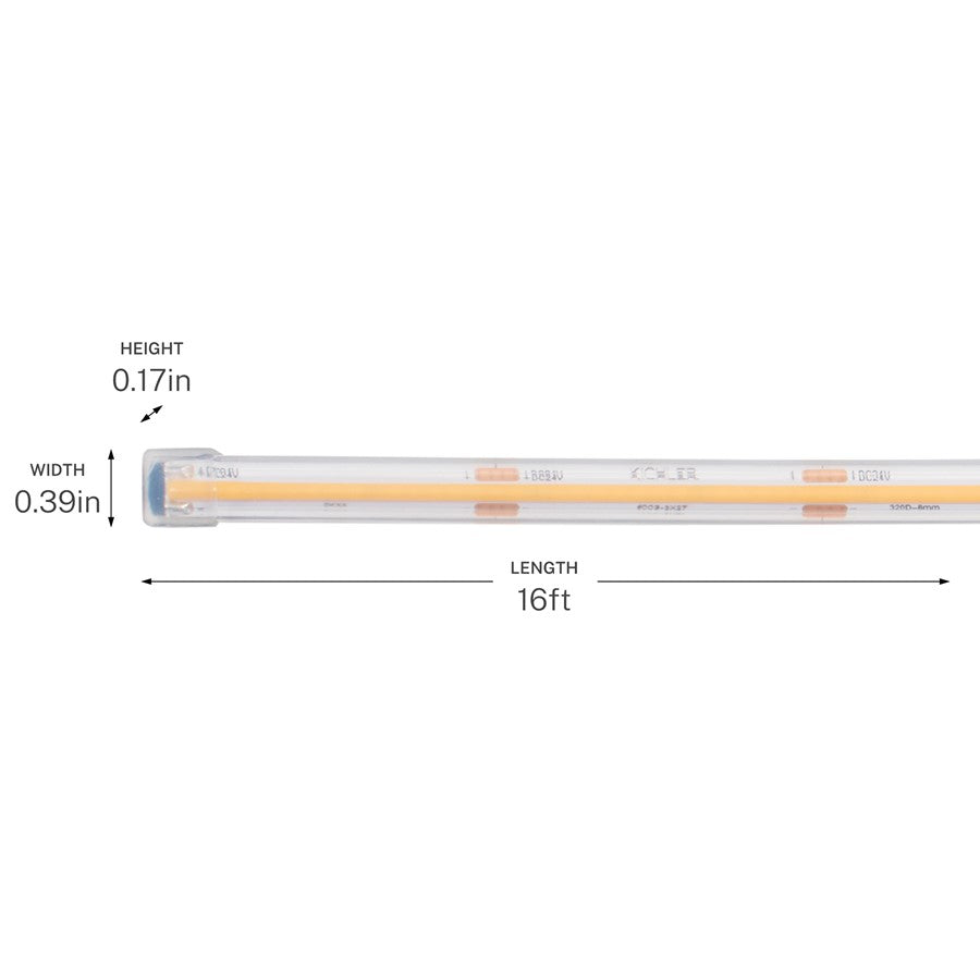 Kichler 6T Series COB 192in Wet Tape Light | White Plastic | Outdoor & Indoor Accent | 230 lm/ft, 2700K, Dimmable | Model 6COB316H27WH