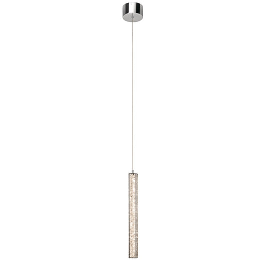Kichler Neruda 1Lt LED Mini Pendant, Chrome/Clear Bubble Optical Crystal - 83339