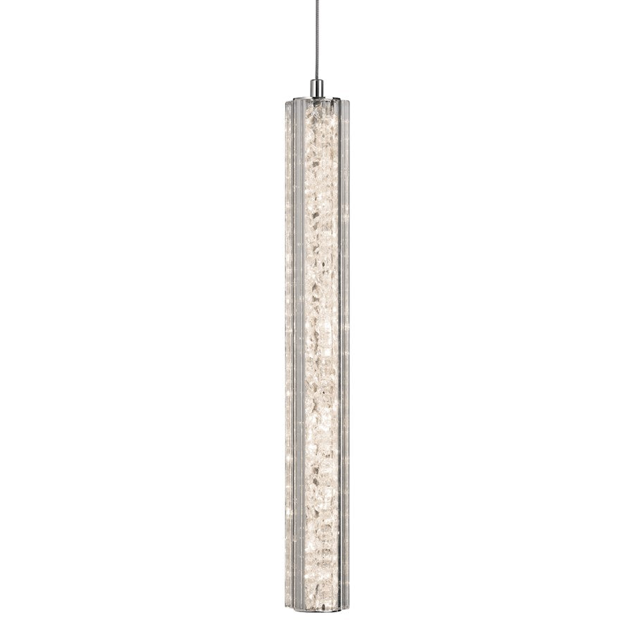 Kichler Neruda 1Lt LED Mini Pendant, Chrome/Clear Bubble Optical Crystal