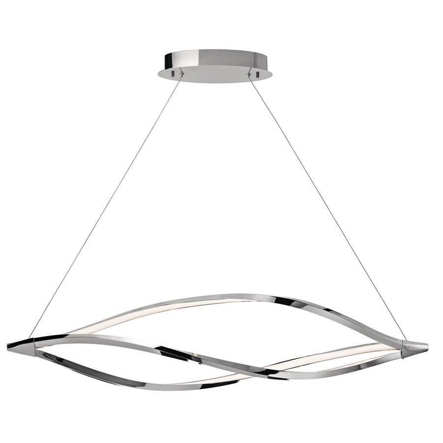 Kichler Meridian 1 Light 53" Round Pendant, Chrome - 83385