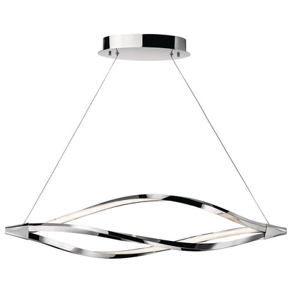 Kichler Meridian 1 Light 43" Round Pendant, Chrome - 83386