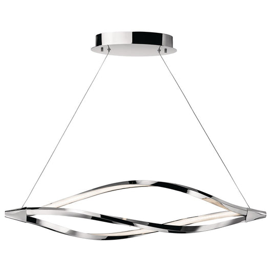 Kichler Meridian 1 Light 43" Round Pendant, Chrome - 83386