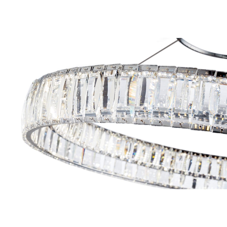 Kichler Annette 1 Light 26" LED Pendant, Chrome/Clear Optical Crystal