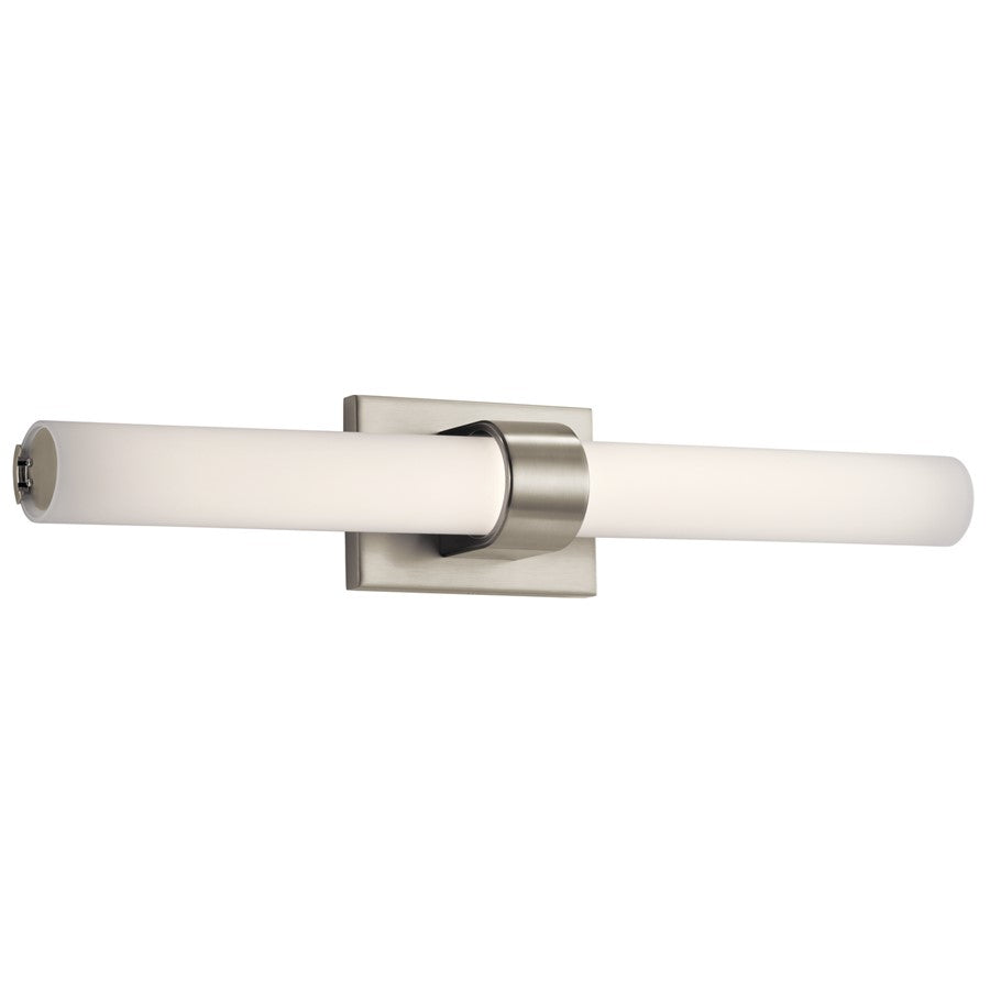 Kichler Izza 1Lt 25" Linear Bath Light, Nickel/Satin Etched Cased Opal - 83743