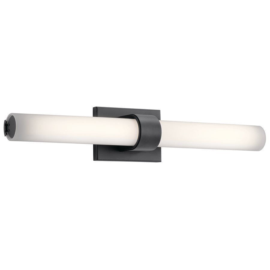 Kichler Izza 1Lt 25" Linear Bath Light, Bronze/Satin Etched Cased Opal - 83744