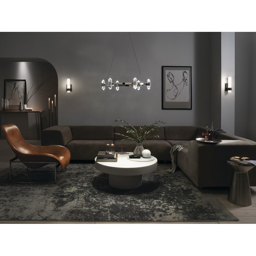 Kichler Izza 1 Light LED Wall Sconce, Bronze/Satin Etched Cased Opal