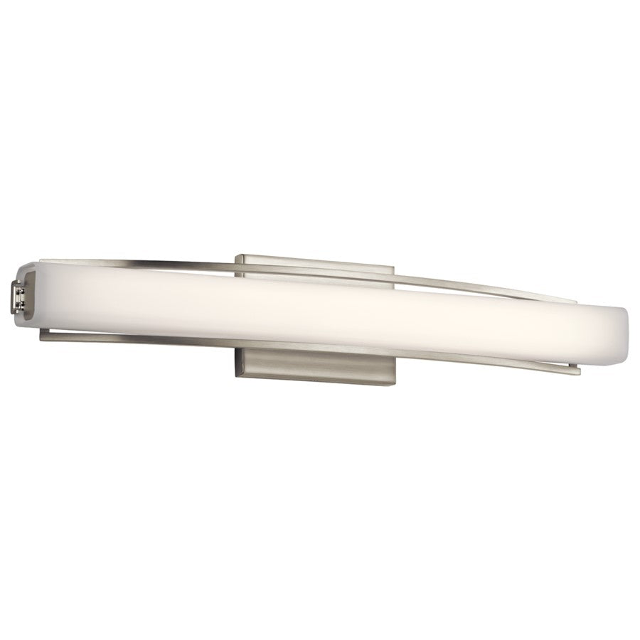 Kichler Rowan 1 Light 25" Linear Bath Light, Nickel/Clear Satin Etched - 83759