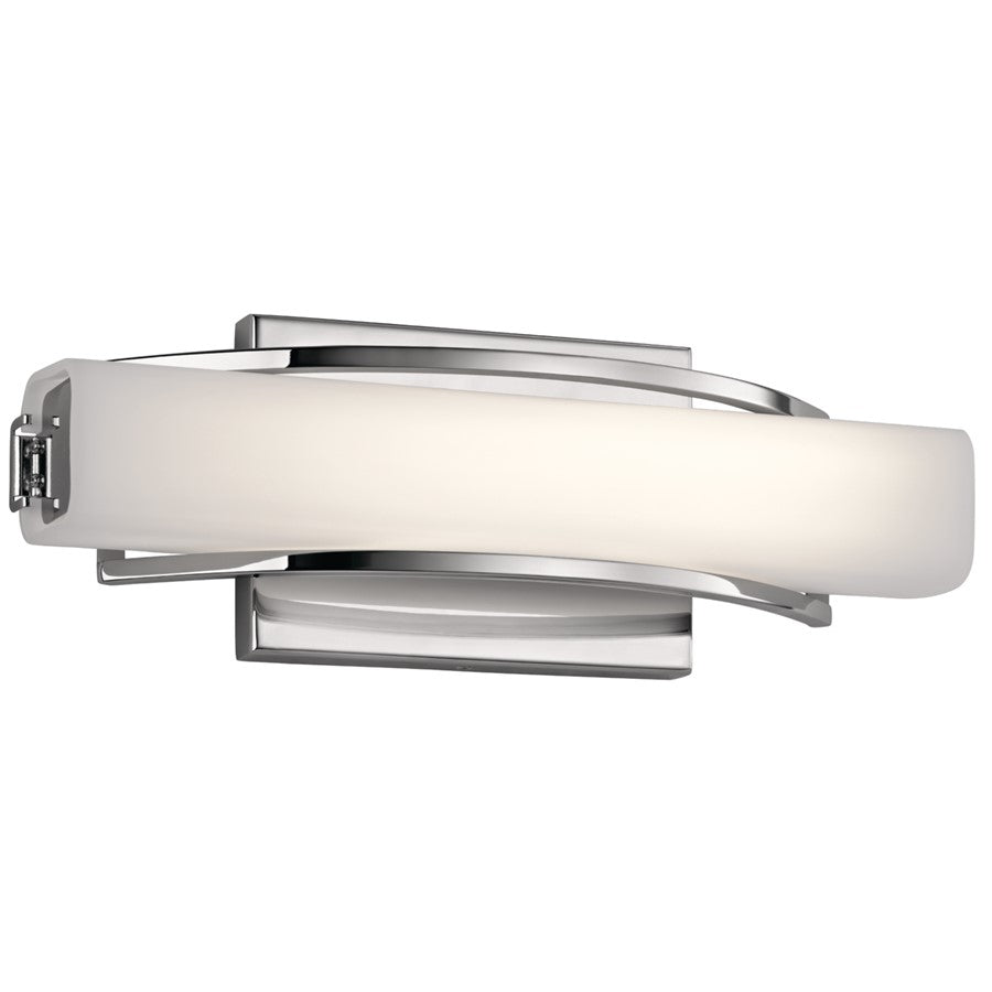 Kichler Rowan 1 Light 13" Linear Bath Light, Chrome/Clear Satin Etched - 83760