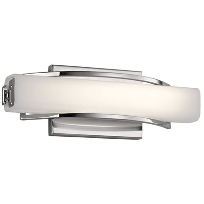 Kichler Rowan 1 Light 13" Linear Bath Light, Chrome/Clear Satin Etched - 83760