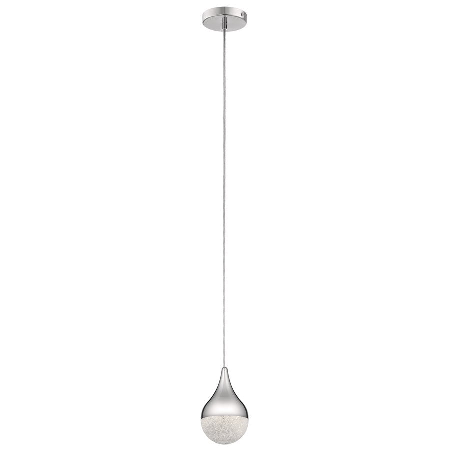 Kichler Kiss 1Lt LED Mini Pendant, Chrome/Clear Acrylic/Cubic Zirconia - 83946