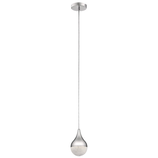Kichler Kiss 1Lt LED Mini Pendant, Chrome/Clear Acrylic/Cubic Zirconia - 83946