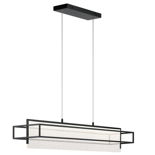 Kichler Vega 3 Light Chandelier Linear, Matte Black - 84051