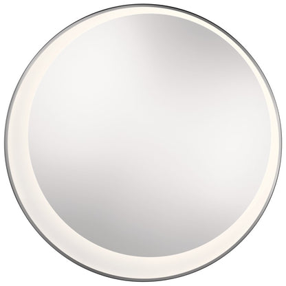 Kichler Optice Offset Round Lighted Mirror, Chrome/Mirror
