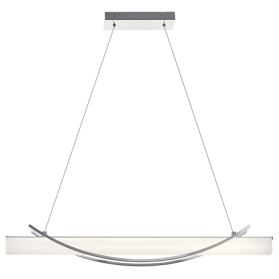 Kichler Rowan 1 Light Chandelier Linear, Chrome/Clear Satin Etched