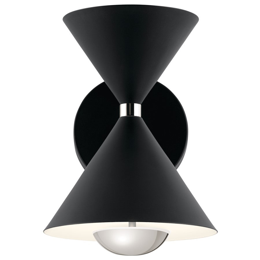 Kichler Kordan 2 Light Wall Bracket, Matte Black