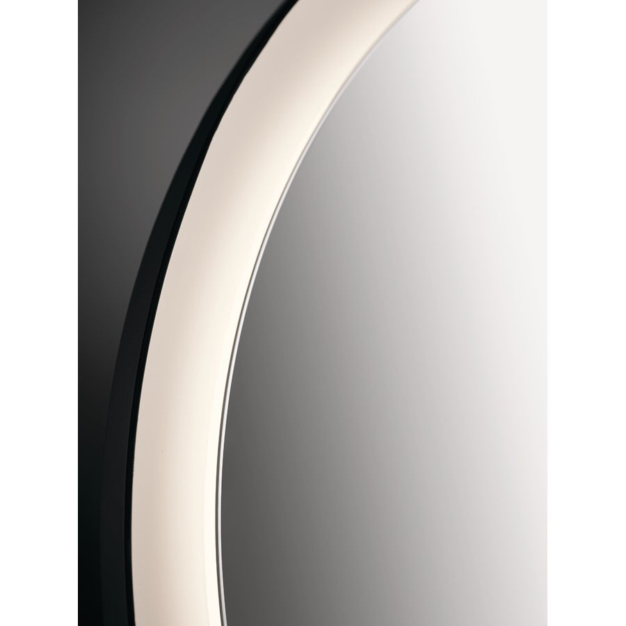 Kichler Ryame Round Lighted Mirror, Matte Black/Mirror