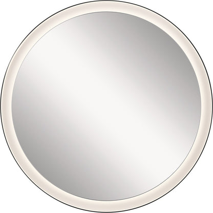 Kichler Ryame Round Lighted Mirror, Matte Black/Mirror
