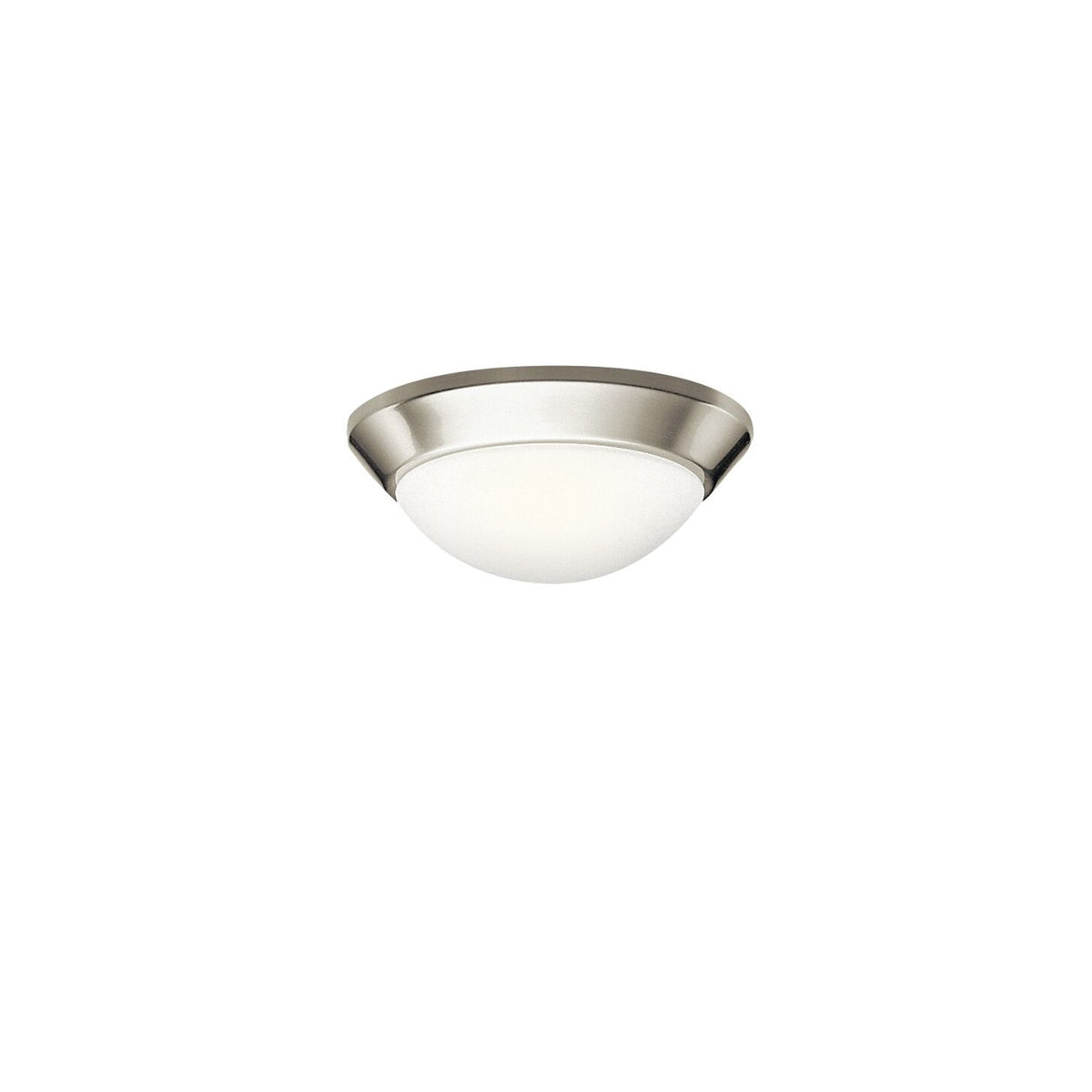 Kichler Ceiling Space 10in 1-Light Flush Mount | Contemporary Brushed Nickel and Etched Opal Glass | Hallway & Bedroom | 10 x 4.25 in | Model 8880NI