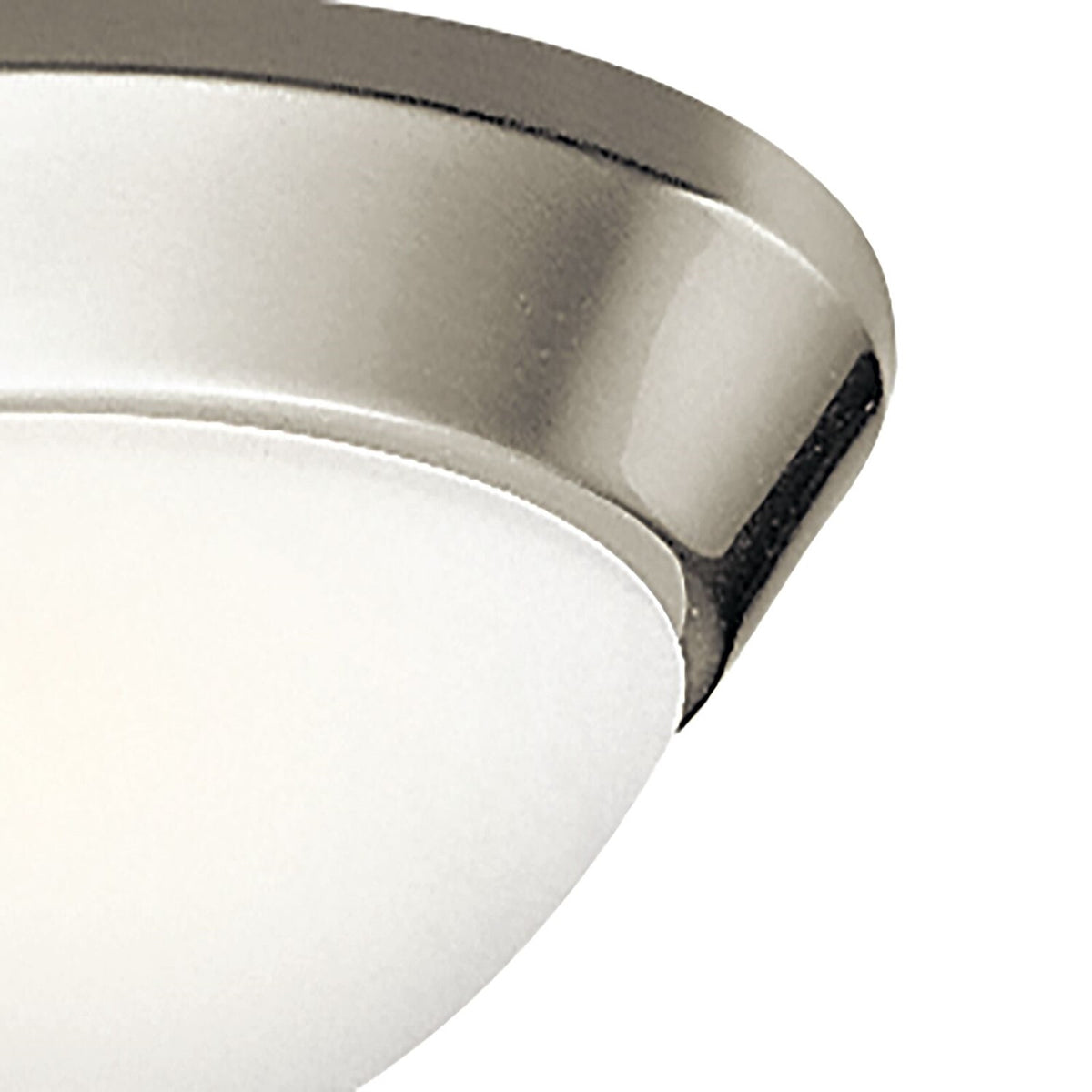 Kichler Ceiling Space 10in 1-Light Flush Mount | Contemporary Brushed Nickel and Etched Opal Glass | Hallway & Bedroom | 10 x 4.25 in | Model 8880NI