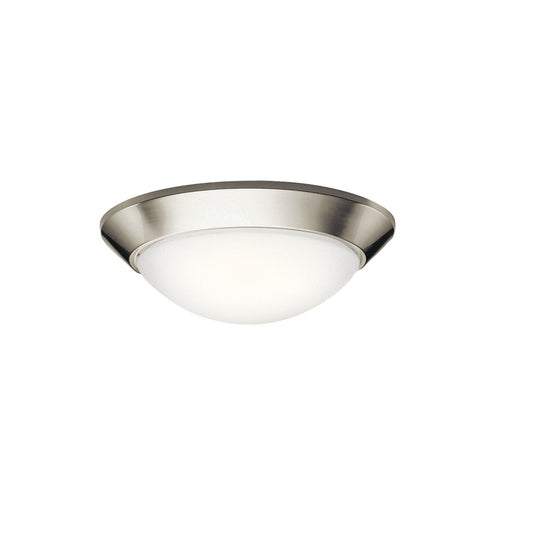Kichler Ceiling Space 16.5in 2-Light Flush Mount | Brushed Nickel and Satin Etched Opal Glass | Hallway & Bedroom | 16.5 x 5.5 in | Model 8882NI