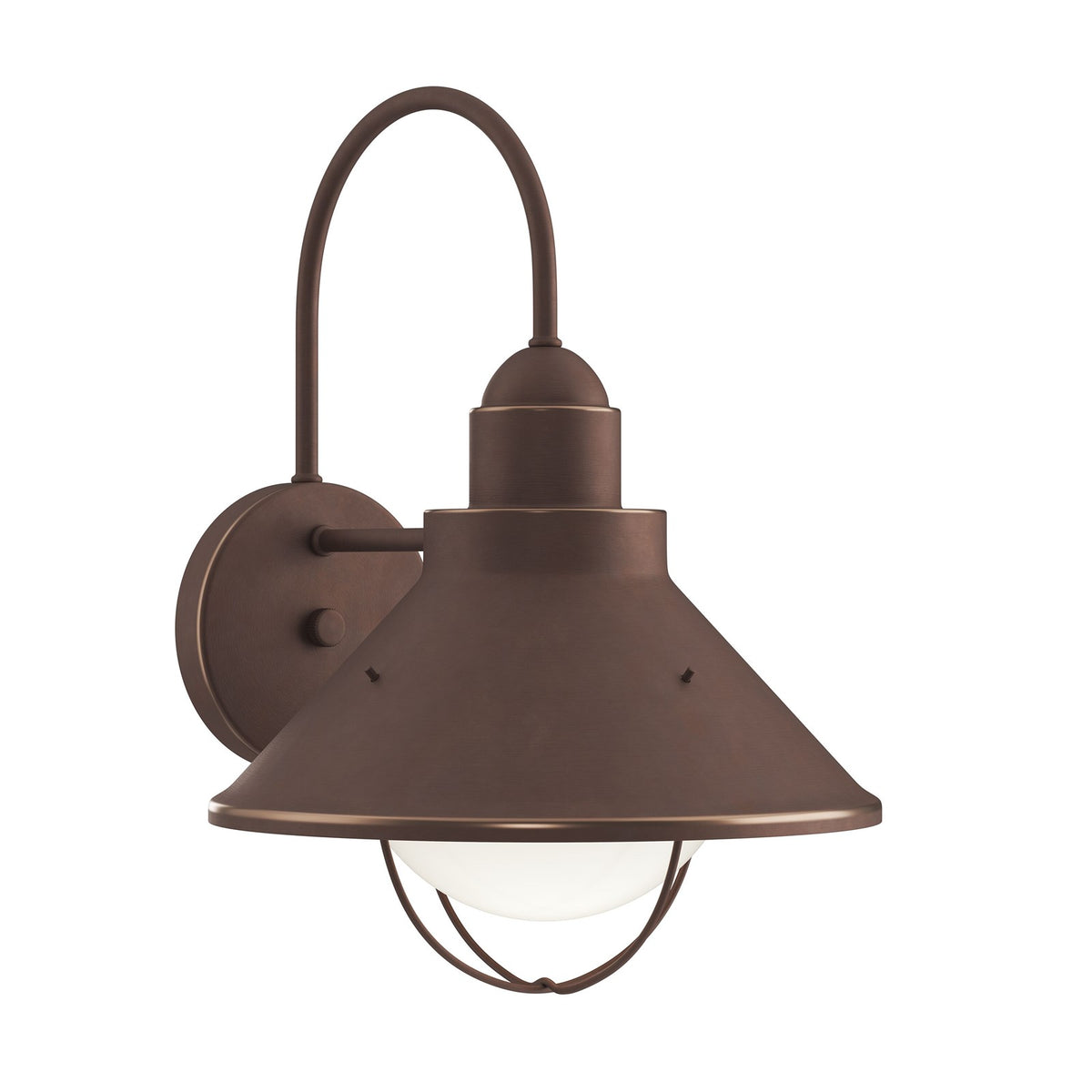 Kichler Seaside Outdoor Wall Light 1-Light | Rustic Olde Bronze Aluminum | Covered Patio & Entryway | 10.25 x 14.25 in | Model 9023OZ