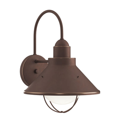 Kichler Seaside Outdoor Wall Light 1-Light | Rustic Olde Bronze Aluminum | Covered Patio & Entryway | 10.25 x 14.25 in | Model 9023OZ