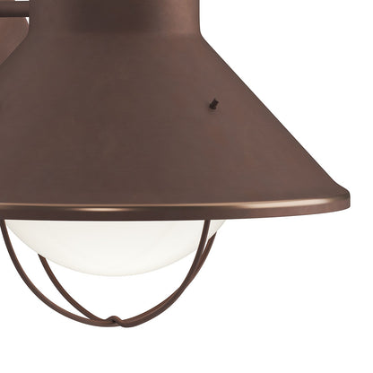 Kichler Seaside Outdoor Wall Light 1-Light | Rustic Olde Bronze Aluminum | Covered Patio & Entryway | 10.25 x 14.25 in | Model 9023OZ