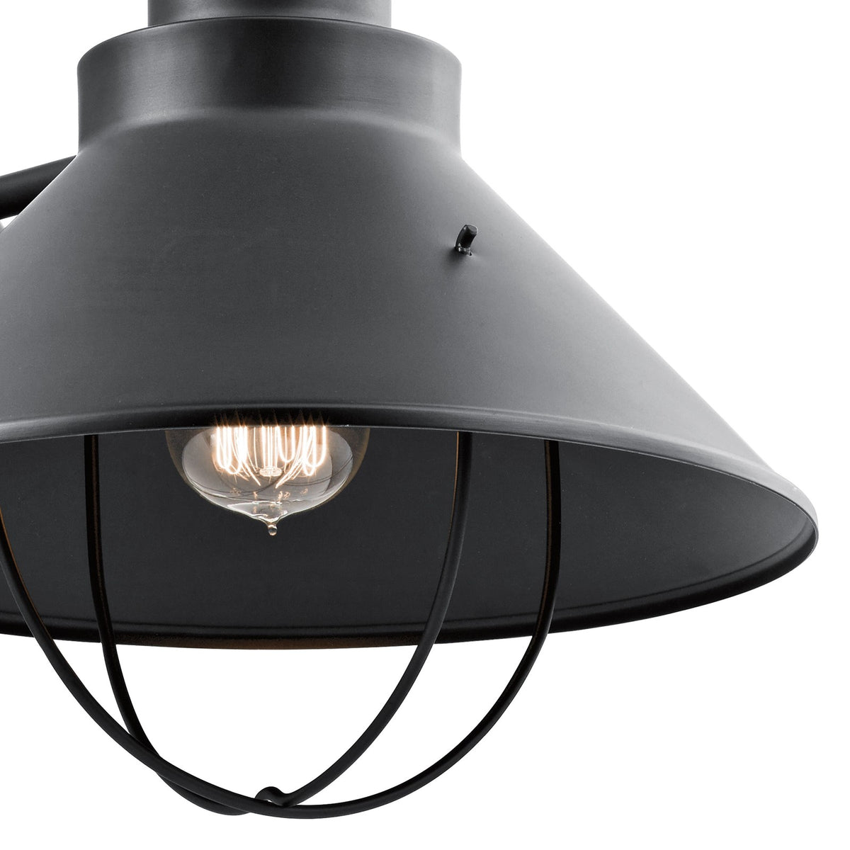 Kichler Seaside 12in 1-Light Outdoor Wall Lantern | Rustic Black Aluminum | Porch & Entryway | 12 x 16.5 in | Model 9142BK