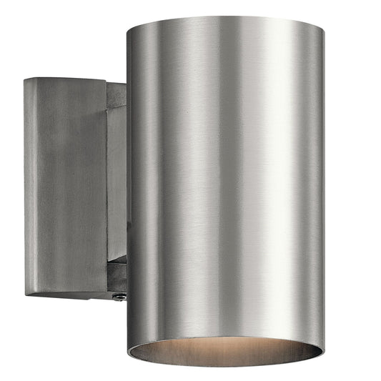 Kichler Wall Cylinder 1-Light | Brushed Aluminum | Outdoor Entryway & Patio | 4.75 x 7 in | Model 9234BA
