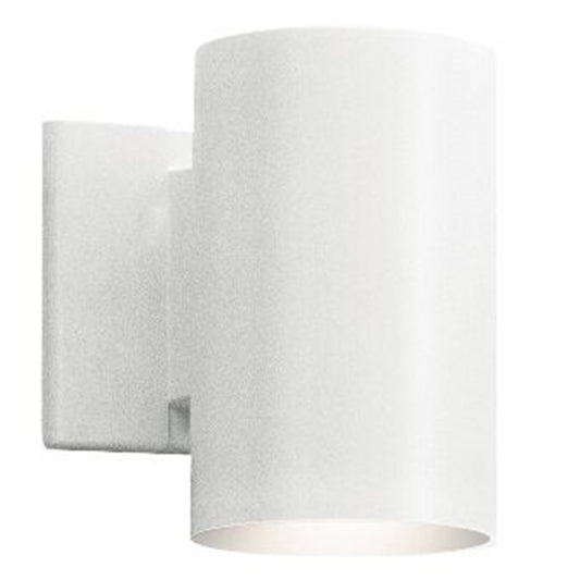 Kichler Wall Cylinder 7in 1-Light Outdoor Wall Sconce | Contemporary White Aluminum | Covered Patio & Entryway | 4.75 x 7 x 7 in | Model 9234WH