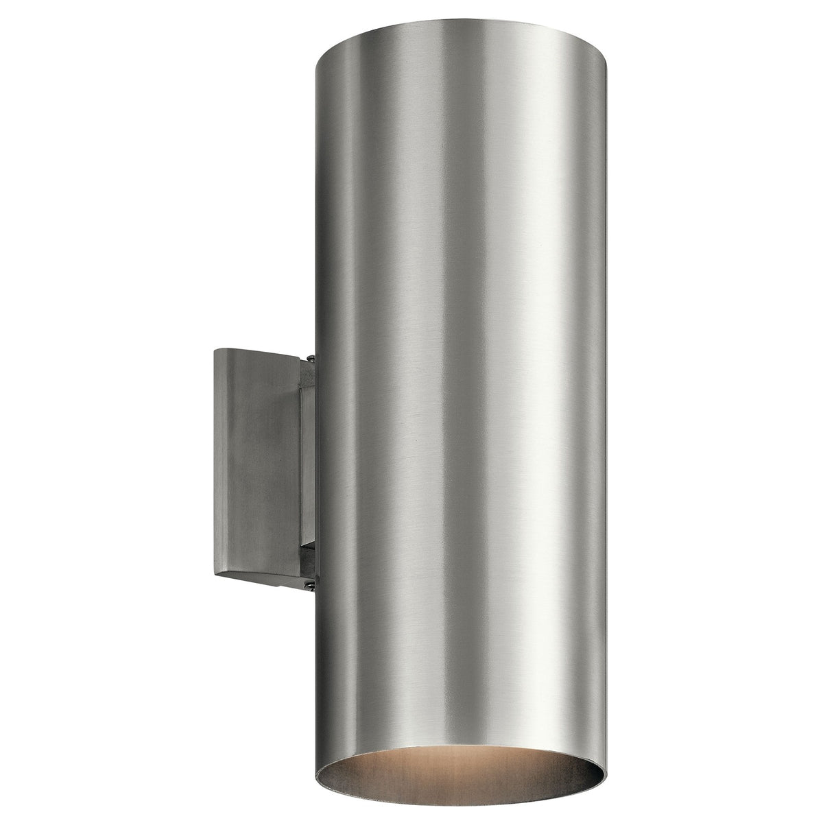 Kichler 9246BA 15in 2-Light Outdoor Wall Sconce | Contemporary Brushed Aluminum | Covered Patio & Entryway | 6 x 15 x 8.5 in | Model 9246BA