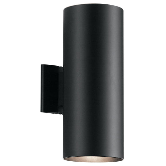Kichler Indoor/Outdoor 2-Light Wall Sconce | Contemporary Black | Covered Patio & Entryway Wall Light | 8.5 x 6 x 15 in | Model 9246BK