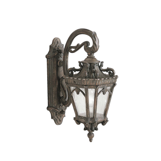 Kichler Tournai 18in 1-Light Outdoor Wall Sconce | Traditional Londonderry Cast Aluminum and Clear Seeded Glass | Covered Patios | Model 9356LD