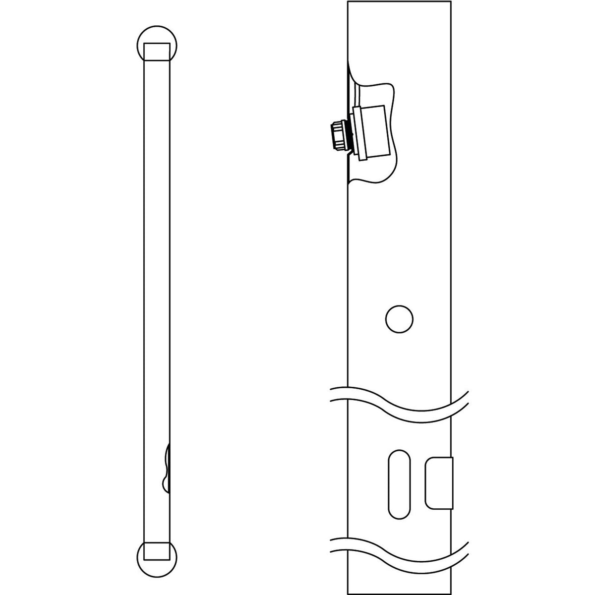 Kichler 3"x84" Direct Burial Ladder Rest Internal Photocell Post, Black