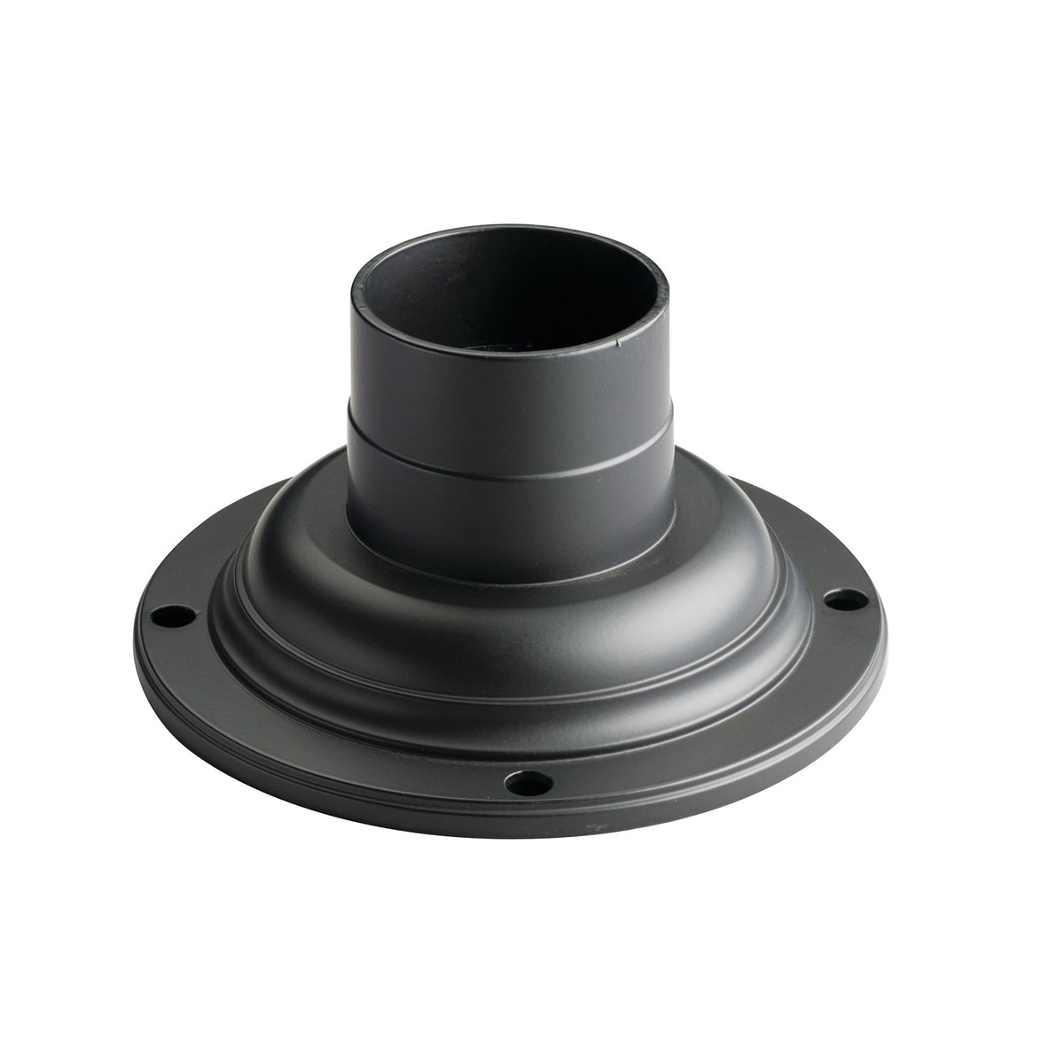 Kichler Accessory Pedestal Adaptor | Black Cast Aluminum | Outdoor Post & Fence Mount | 7in W x 4in H | Model 9530BK