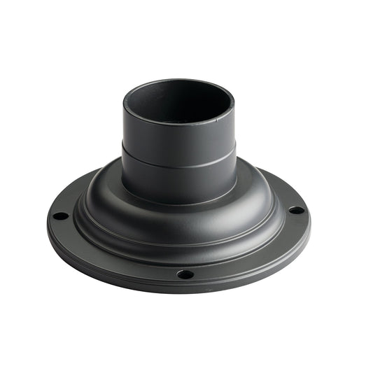 Kichler Accessory Pedestal Adaptor | Black Cast Aluminum | Outdoor Post & Fence Mount | 7in W x 4in H | Model 9530BK