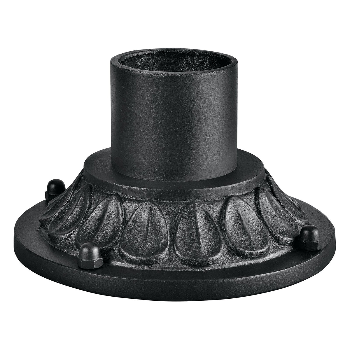 Kichler Pier Mount 10in | Textured Black Sand Cast Aluminum | Outdoor Post Base & Entryway | 10 x 5.75 in | Model 9549BKT