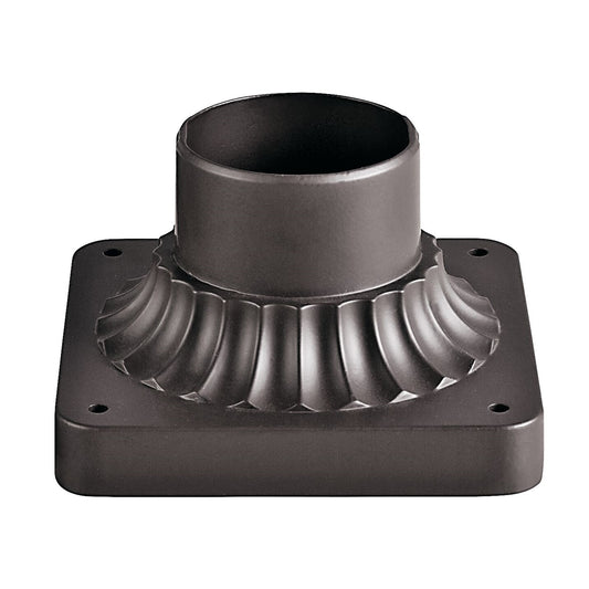 Kichler Accessory 6in Pedestal Mount | Architectural Bronze Aluminum | Outdoor Post Light Mount | 6 x 6 x 4 in | Model 9592AZ