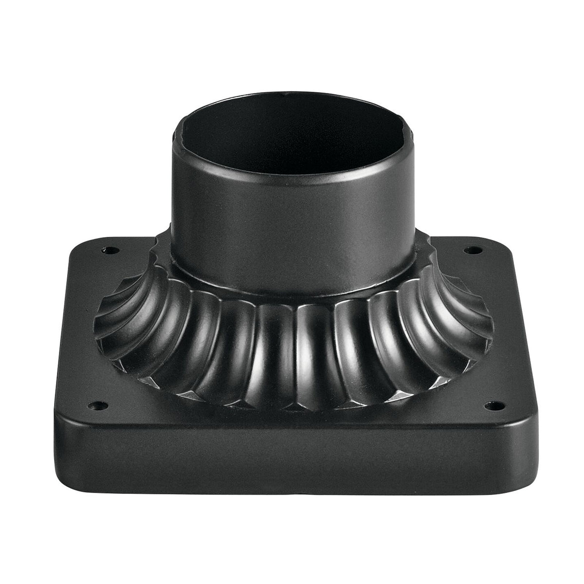 Kichler Accessory Pedestal Mount | Black Aluminum Outdoor Post Light | Garden & Pathway | 6 x 4 in | Model 9592BK