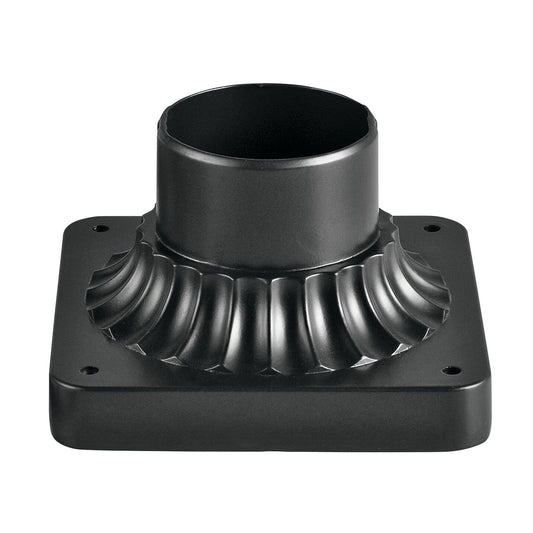 Kichler Accessory Pedestal Mount | Black Aluminum Outdoor Post Light | Garden & Pathway | 6 x 4 in | Model 9592BK