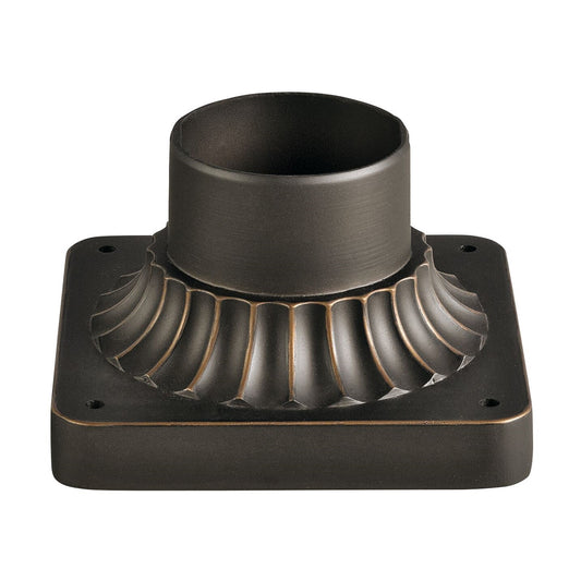 Kichler Pedestal Mount | Rubbed Bronze Aluminum Outdoor Post Light Accessory | 5.75 x 3.5 in | Model 9592RZ