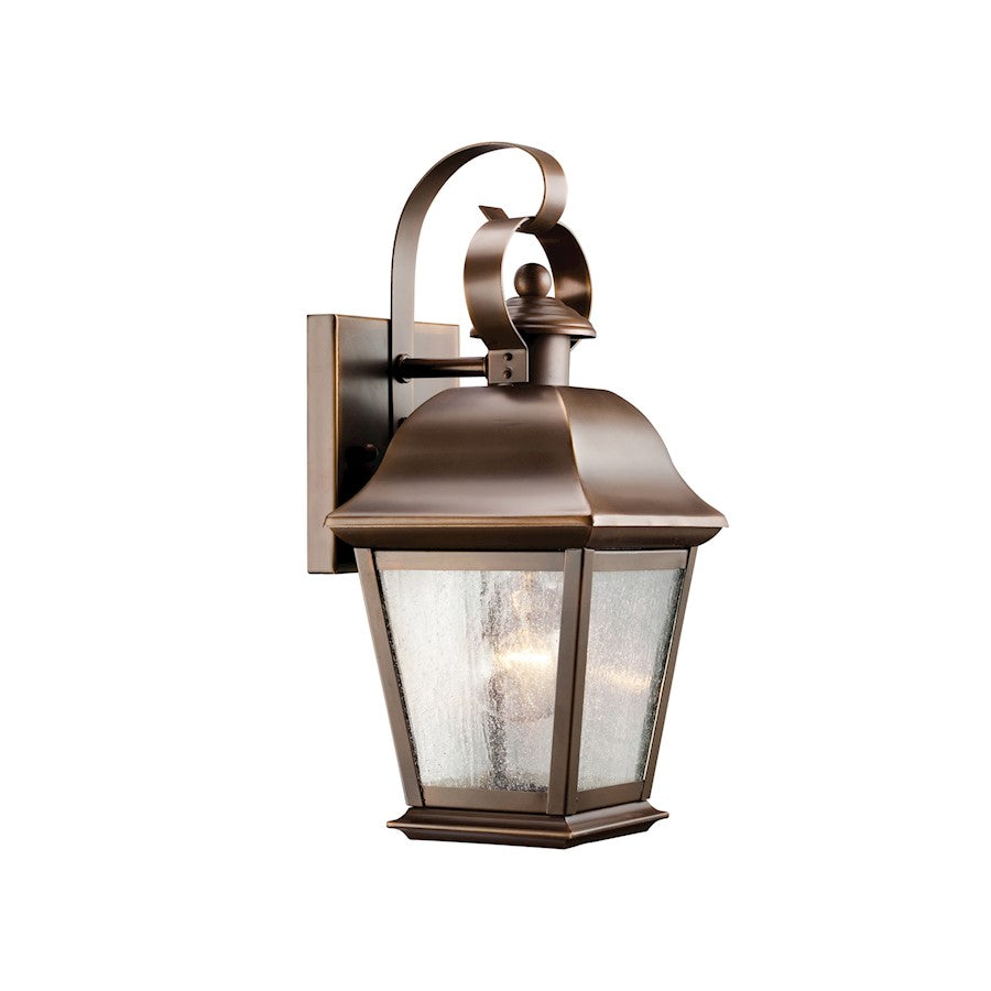 Kichler Mount Vernon 6in 1-Light Outdoor Wall Sconce | Traditional Olde Bronze and Clear Seeded Glass | Covered Porch & Entryway | Model 9707OZ