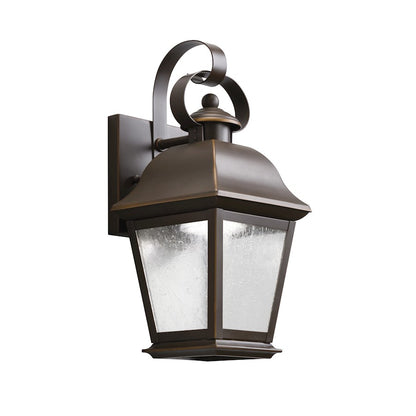 Kichler Mt Vernon Outdr Wall 1Lt LED 5.5x12.5", Olde Brz, Clear Seed
