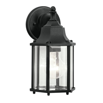 Kichler Chesapeake 6in 1-Light Outdoor Wall Sconce | Traditional Black and Clear Beveled Glass | Entryway & Covered Patio | 6 x 10 in | Model 9774BK