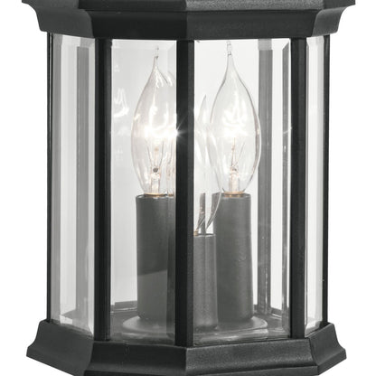 Kichler Chesapeake 15.5in 3-Light Outdoor Wall Sconce | Traditional Black and Clear Beveled Glass | Covered Patio & Entryway | Model 9777BK