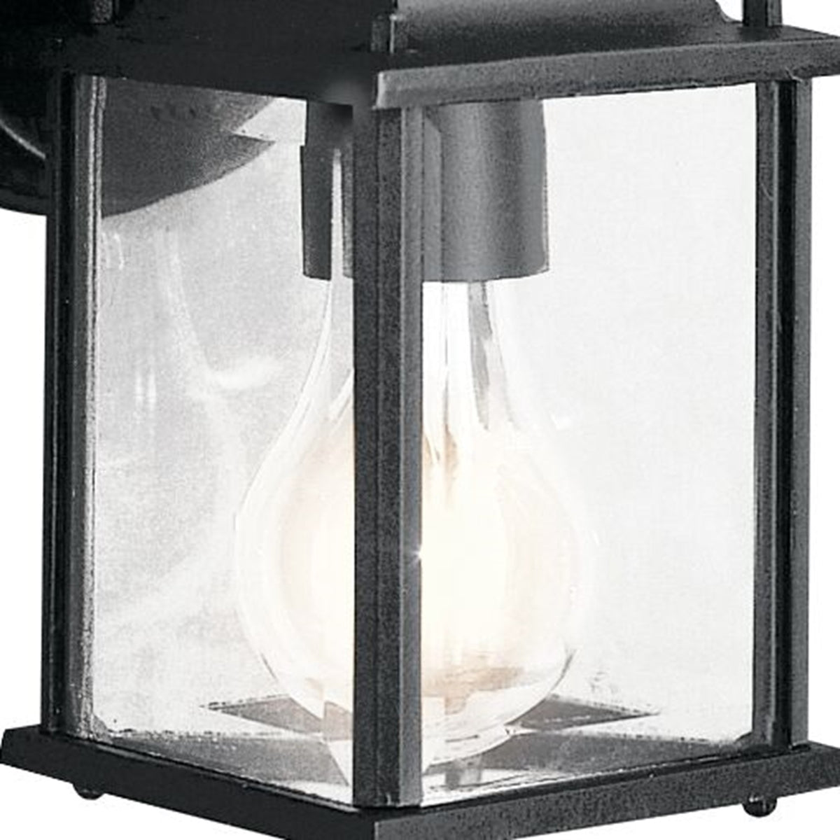 Kichler Barrie 8.5in 1-Light Outdoor Wall Sconce | Traditional Black and Clear Beveled Glass | Covered Patio & Entryway | 4.75 x 8.5 in | Model 9794BK