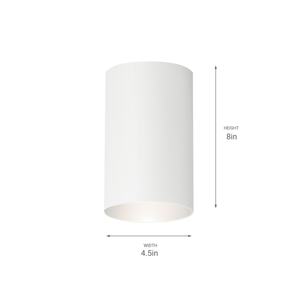 Kichler Cone 4.5in 1-Light Ceiling Mount | Contemporary White Aluminum | Covered Patio & Bathroom | 4.5 x 8.5 in | Model 9834WH