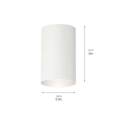 Kichler Cone 4.5in 1-Light Ceiling Mount | Contemporary White Aluminum | Covered Patio & Bathroom | 4.5 x 8.5 in | Model 9834WH
