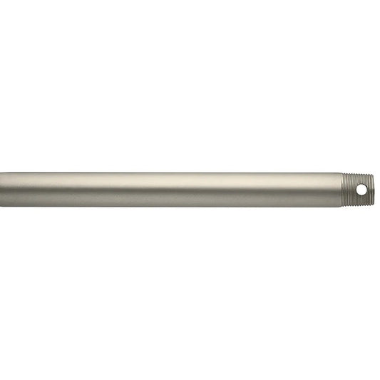 Kichler Accessory 24in Single Threaded Ceiling Fan Downrod | Brushed Nickel Steel | Ceiling Fan Extension | 24 in | Model C2605-NI